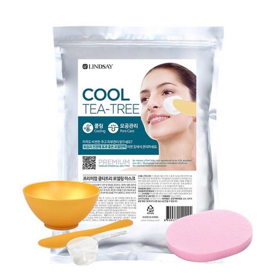 LINDSAY Premium Tea Tree Modeling Mask 1kg + Tool Kit (3pcs) + Sponge 1kg