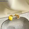 NEW 1Pairs Summer Fashion Fruit Zircon Stud Earrings For Women Drip Glaze Asymmetric Cute Fruit Stud Earrings Party Jewelry
