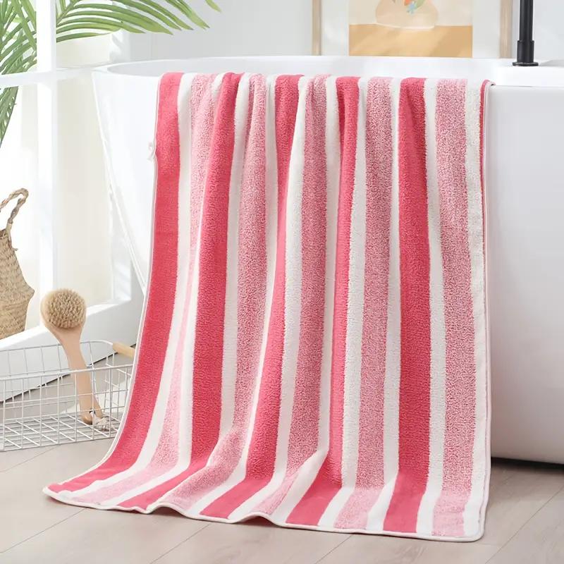 Thickened Absorbent Bath Towel Soft Face Towel Two-Color Striped Bath Towel Towel for Home Bathroom