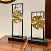 Chinese Lotus Leaf Landscape Feng Shui Ornaments Desk Decoration Alloy Crafts Golden Lotus Sculpture Room Aesthetics Decor