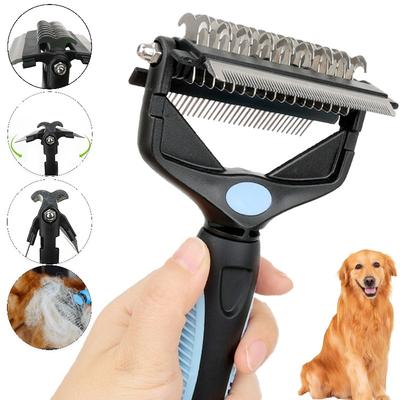 Escova 3 em 1 para remoção de pelos de animais de estimação, removedor de pelos de cachorro, cortador de nós de pelos de animais de estimação, pente para filhotes e gatos, suprimentos para tosa e remoção de pelos de cães