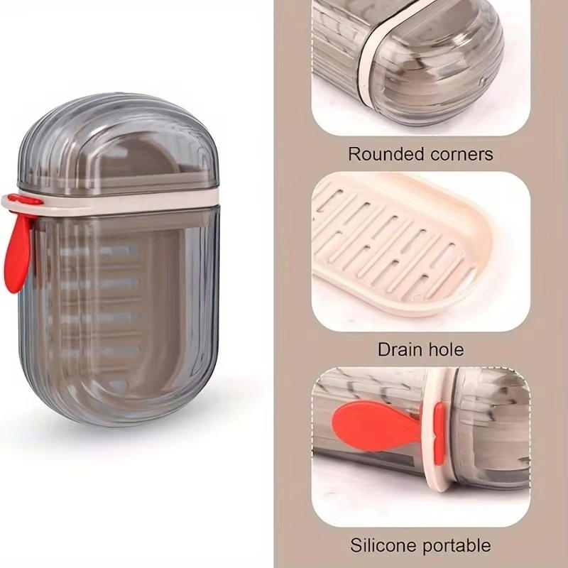 Portable Soap Box Travel Leak-Proof Drain Rack Suitable for Bathroom Kitchen Camping Gym Simple Soap Storage Box