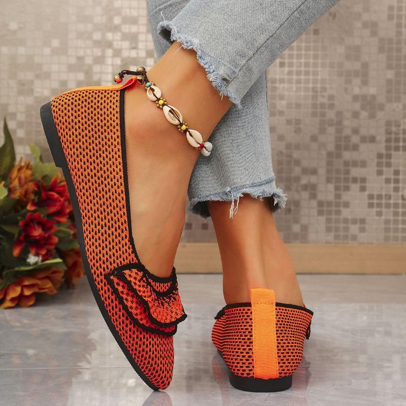 N Nü Spring/Summer New Pointed Toe Flat Single Shoes Large Size Fashion Flying Weaving One Step Casual Women's Shoes