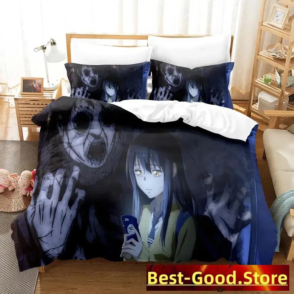 Mieruko chan Bedding Set Single Twin Full Queen King Size Bed Set Adult Kid Bedroom Duvetcover Sets Anime parure de lit Bed