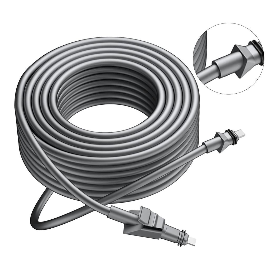 75FT 23 Meters Satellite Cable Copper Coring Rubber Housing IP68 Satellite Extension Cord for Flat
