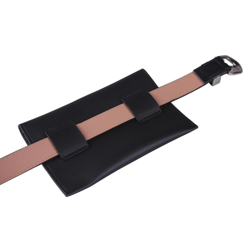 Shoulder Bag Waist Band Mini PU Leather Women Clothing Accessory - Black, as described