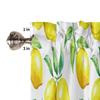 Lemon and Tartan Window Top Curtain Fashion Printing Light Blocking Short Window Valance Curtain for Kitchen Bedroom