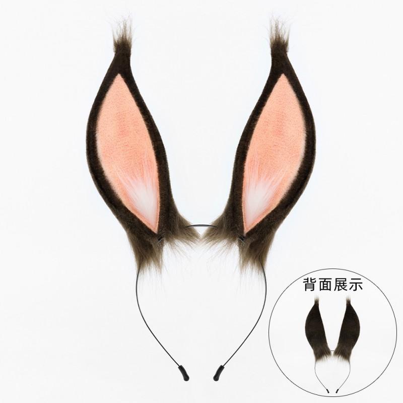 Fascia per Capelli con Orecchie da Coniglio in Peluche Fatta a Mano Accessorio Cosplay Arknights Amiya Skadi Costume per Convention Anime