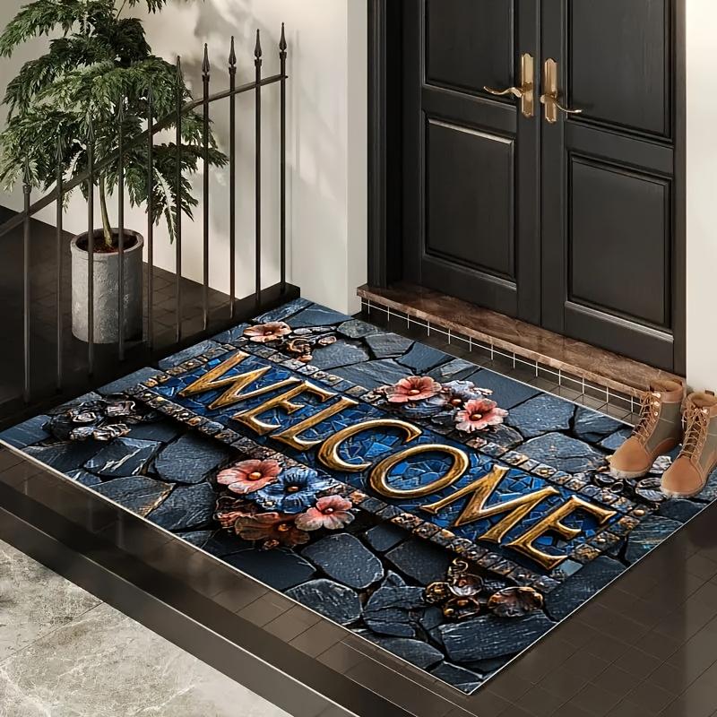 Kreatywny wycieraczka do drzwi domowych Flanelowy spód Dywan Dom Amerykański Retro Salon Wejście Drzwi Wycieraczka Wygodny dotyk Dekoracja domu