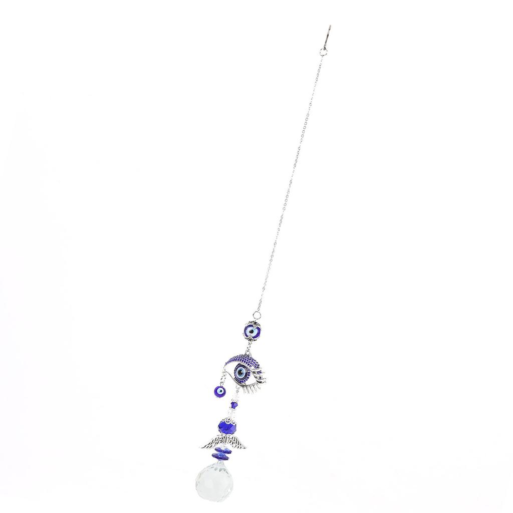 Evil Eye Wall Decor Metal Crystal Hanging Evil Eye Pendant Decoration for Bedposts Mirrors Window