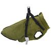 Dog Coat with Integrated Harness Waterproof and Reflective Army Green Size L44