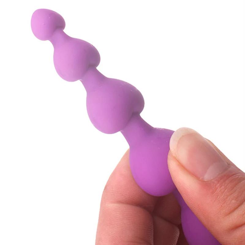 New Heart beads Soft Anal Plug anus Toys Big Balls Silicone G-Spot Stimulating Butt Plugs Adult Sex Couple Sexy