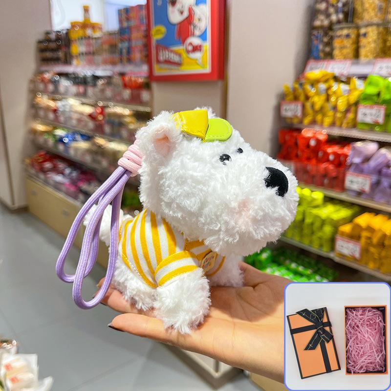 Păpușă Pandantiv Câine West Highland Păpușă Drăguță Jucărie de Pluș Păpușă Scroll Cadou de Ziua de Naștere Sac Cadou Ornamente Agățate