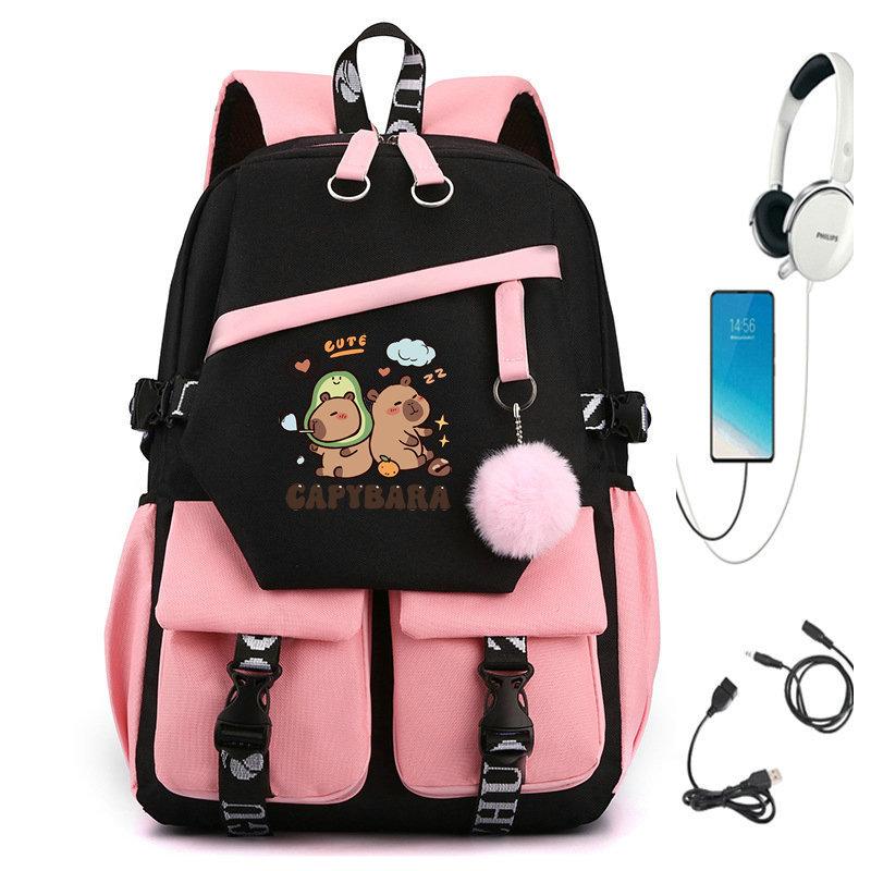Kapibara Peripheral Backpack Female Japanese Cute Elementary School Elementary School High School Large Capacity School Bag