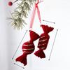 Christmas Bell Tree Decor Red Velvet Material Festive Home Window Embellishments
