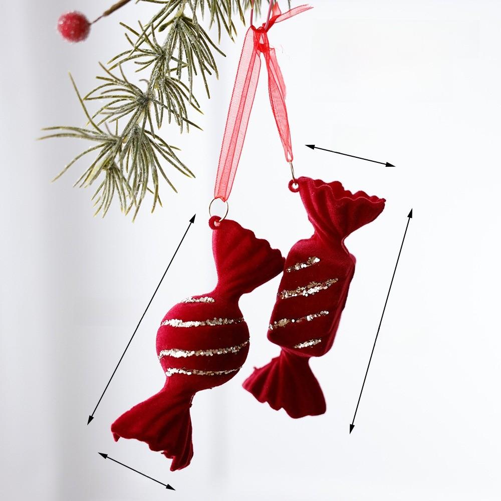 Christmas Bell Tree Decor Red Velvet Material Festive Home Window Embellishments