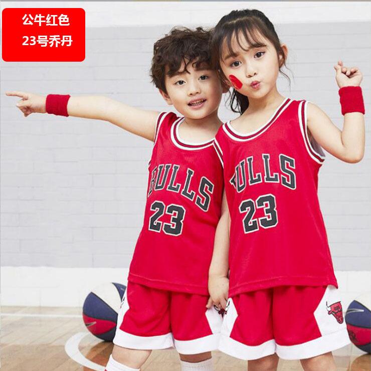 Children's Basketball Suit Boys and Girls Children's Kindergarten Baby Lakers Bulls Jersey Printing Number