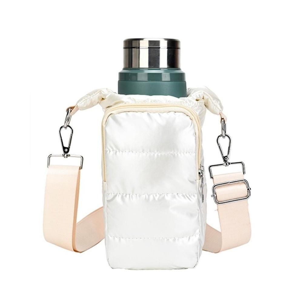 Shoulder Strap Water Bottle Carrier Bag Front Pocket Nylon Water Bottle Holder Down Shoulder Bag Water Bottle Sling Bag Case