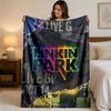 Linkin Park Print Flannel Blanket Cozy Lightweight Plush Throw Blanket For Bed Sofa Household Use