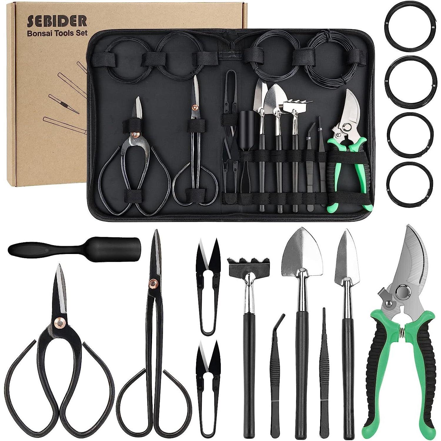 

Bonsai tree set, bonsai tool set, succulent set, 16 piece set, garden manual tool set