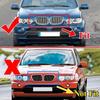 For BMW X5 E53 2004-2006 Front Hood Kidney Bumper Racing Grille Mesh Double Slat Style Grill Car Replacement Accessories Black