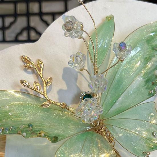 Metal Butterfly Hair Accessories with Safety Spring Clip Decorative Beads Tassels Multi-Functional Styling Tool