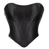 JYL Black Ding Summer Women's Retro Palace Style Waist Wrapped Zipper Chest Wrapped with Bone Shaped Clothing