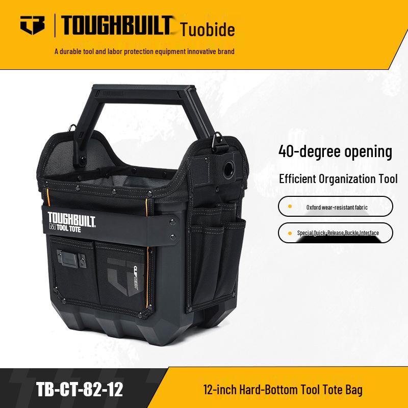 12-Inch Portable Hard-Bottom Tool Tote Bag