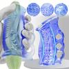 Orirya Reusable and Washable Penetrating Adult Toy for Soft TPE Masturbator with 3 Finger Blue Masturbator, Type, Men, Holes,