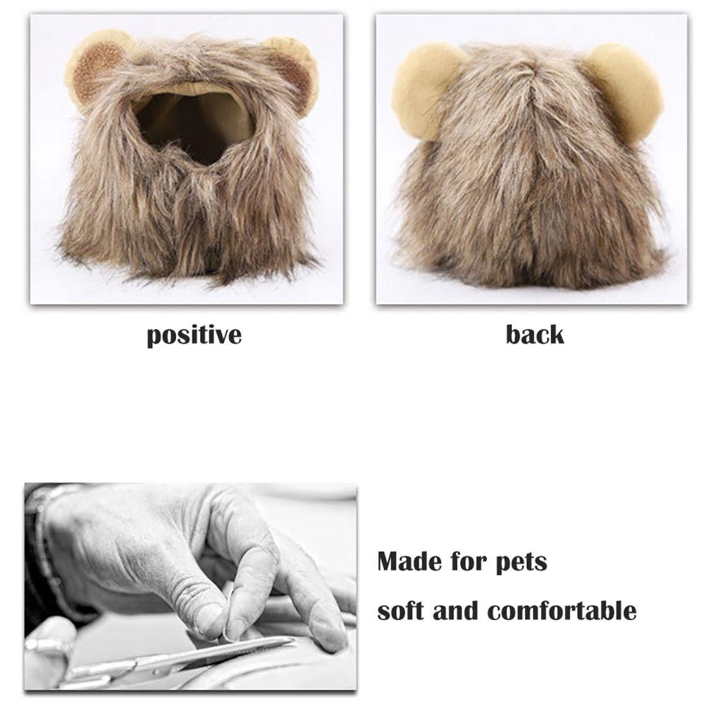 Pet Supplies Cute Funny Interactive Lion Mane Wig Cap Pet Clothes Cosplay Costume Dog Cat Cap