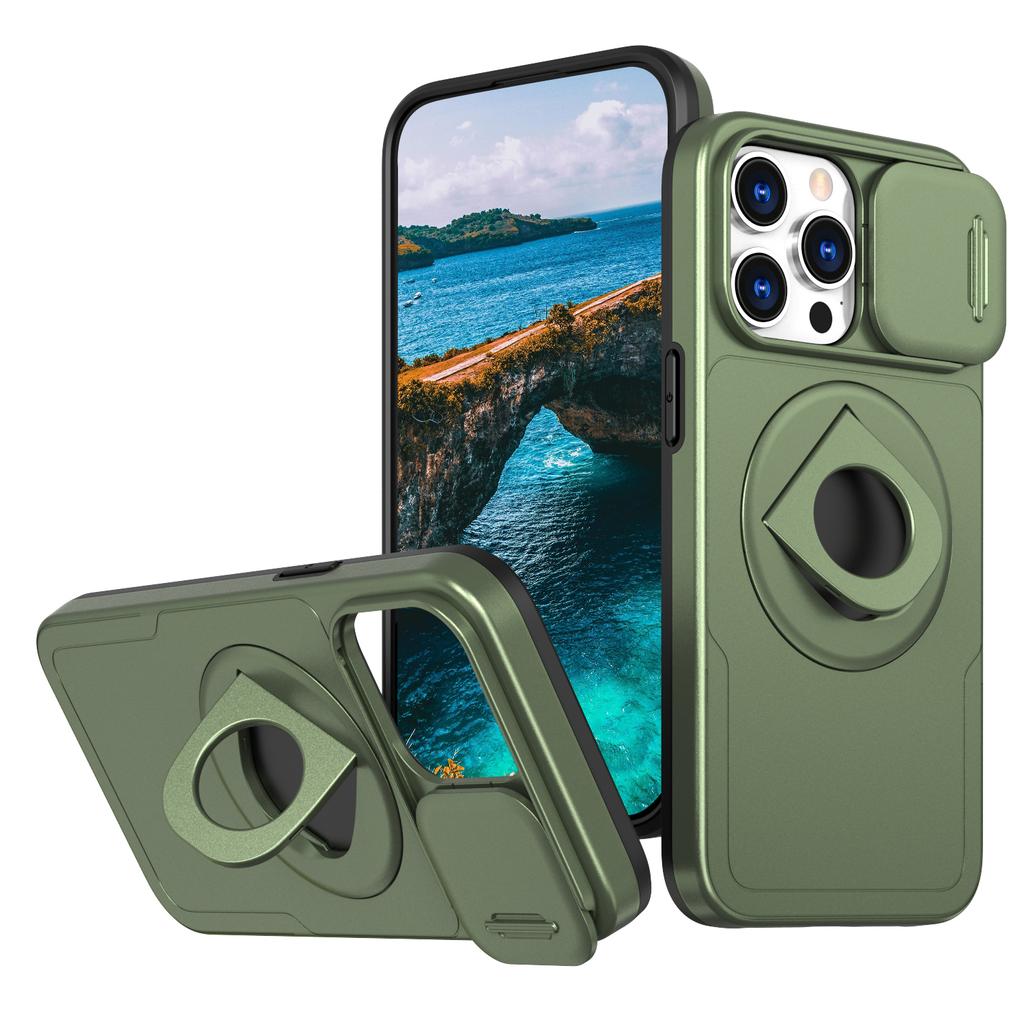 Stand Holder Armor Magnetic for Magsafe Case for iPhone 15 14 13 12 11 Pro Max 15Plus X XS XR 7 8 Push Pull Slide Camera Cover