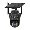 4G Outdoor Three-Screen 360-Degree Night Vision Surveillance Camera with Mobile Remote Access