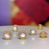 5Pcs, Energy Natural Stone Rose Quartz Pendant with Golden Edged Accents, Healing Crystal Charms for Jewelry Making DIY Materials, Mini Decor Supplies