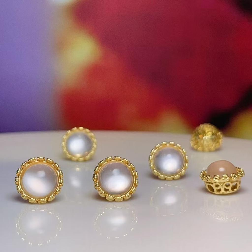 5Pcs, Energy Natural Stone Rose Quartz Pendant with Golden Edged Accents, Healing Crystal Charms for Jewelry Making DIY Materials, Mini Decor Supplies
