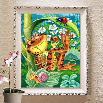 DIY diamentowe kropki ściegiem krzyżykowym 5D bezczynna żaba malowanie ścian Home Decor diamentowe hafty rzemiosło
