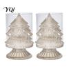 Rustic Farmhouse Candle Holder 2Pcs Christmas Hollow Metal Holder, Vintage Tabletop Tealight Lantern, Xmas Seasonal Atmosphere Light Elk, Tree, Star &