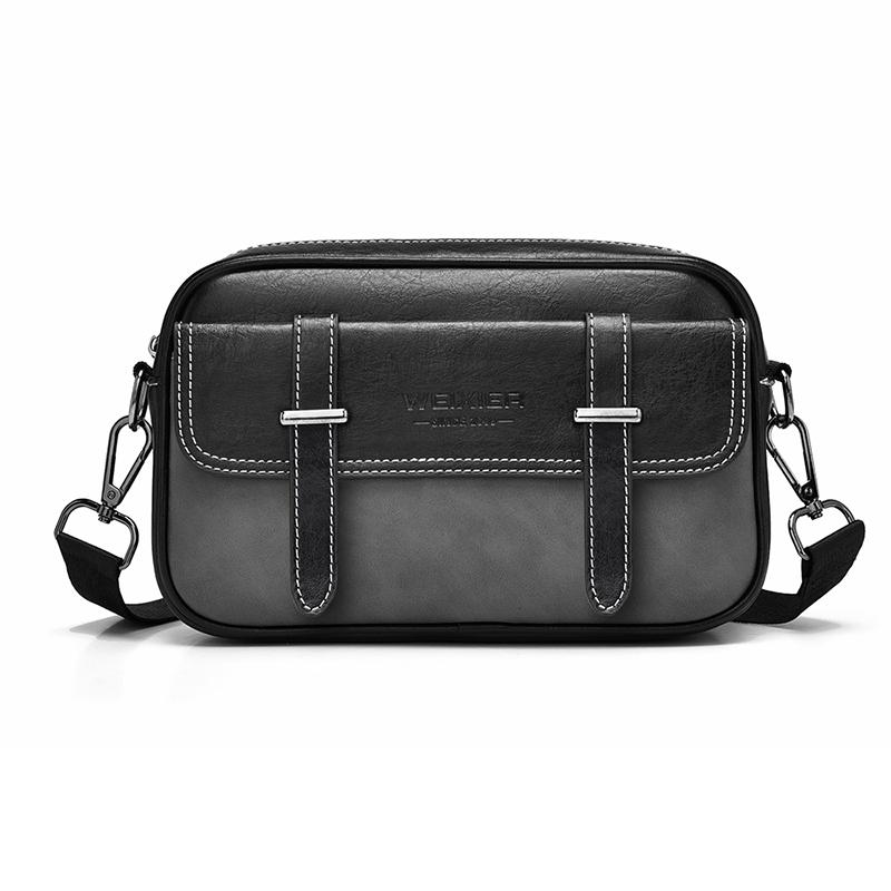 

WEIXIER Чоловіча шкіряна сумка-месенджер Невелика сумка через плече Водонепроникний портфель Дорожня сумка сірий