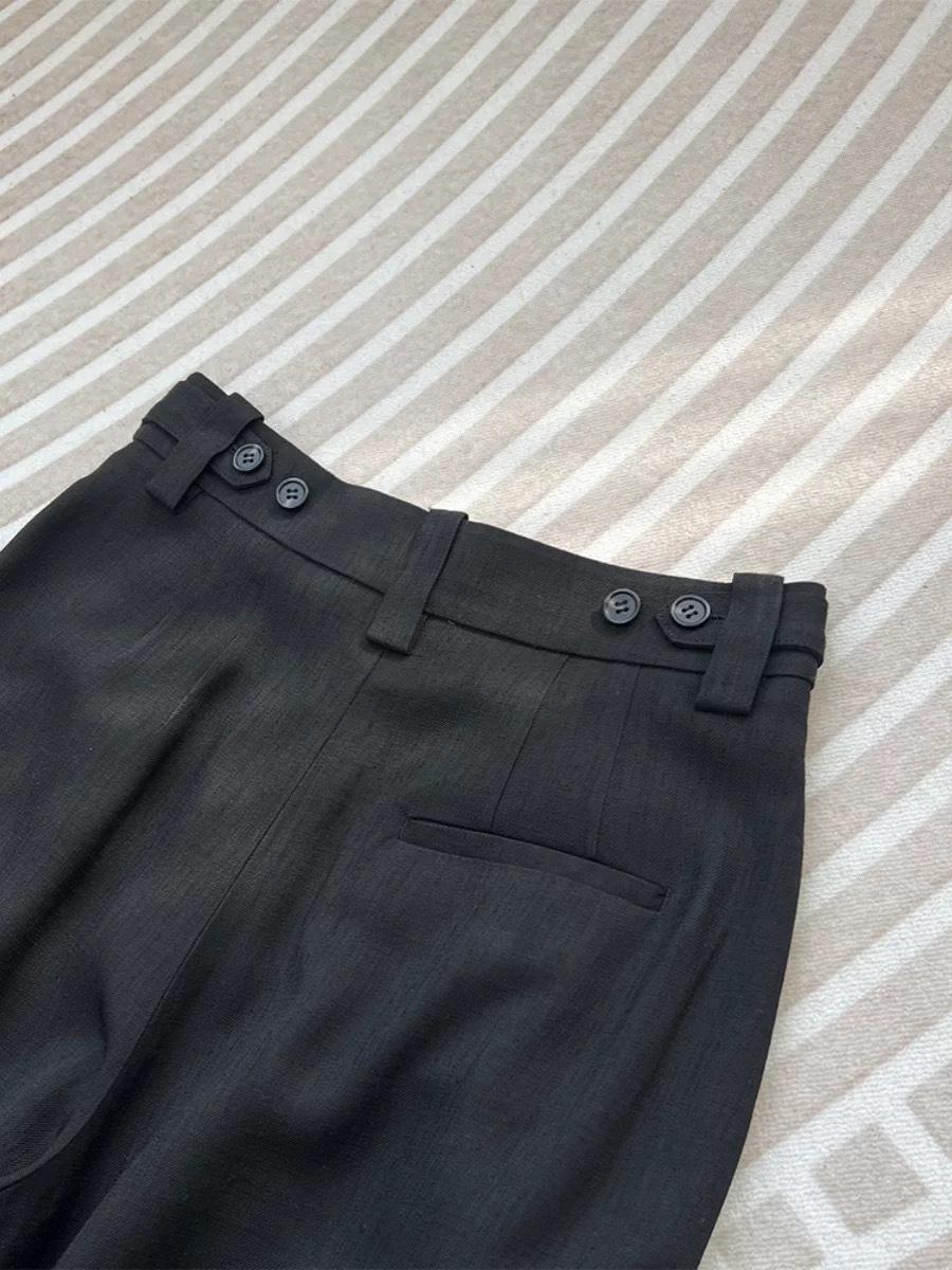 

Trendy Super-Slimming Pleated Straight-Leg Pants for Women - Early Autumn Must-Have! S чёрный