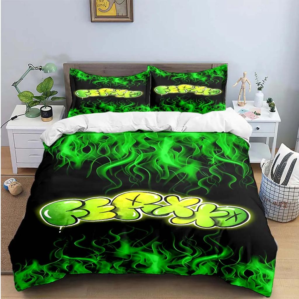 Fashion Pop Singer Ferxxo Feid Print Bedding Sets Bed Supplies Set Duvet Cover Bed Comforter Set Bedding Set Luxury Birthdaygift