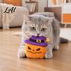 Plush Cat Toy Halloween Theme Toy Soft Ghost Bat Pumpkin Cute Stuffed Chew for Indoor Cats Boredom Relief Holiday Pet Photography Props