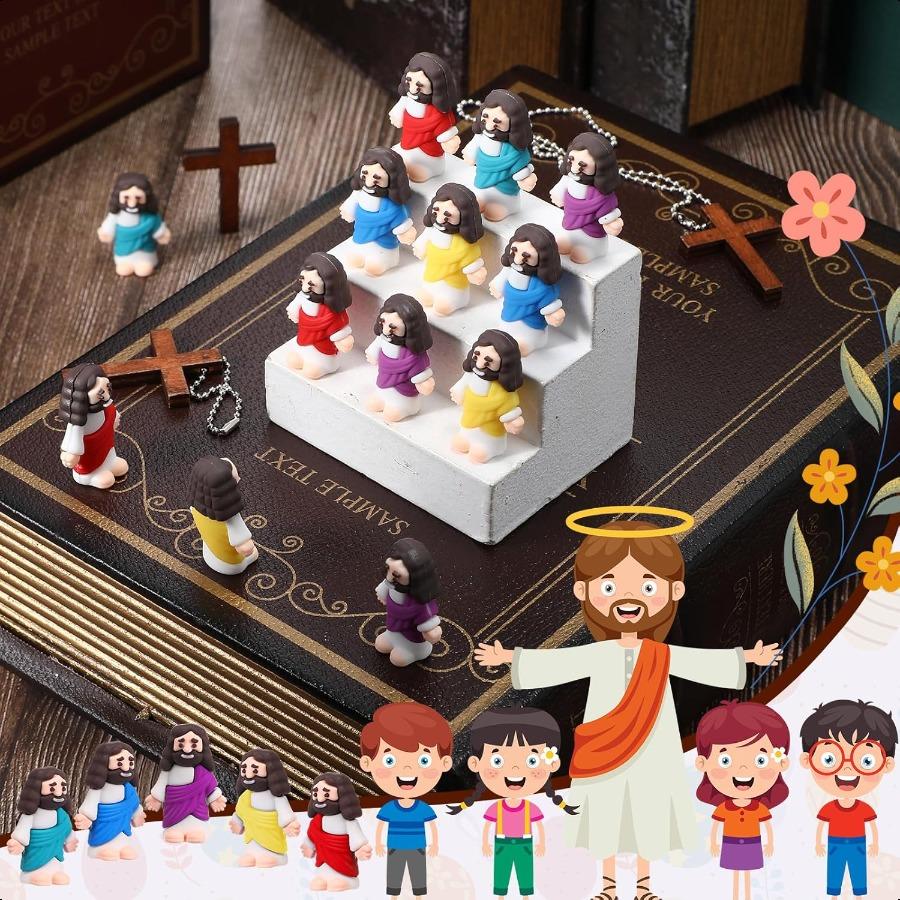 

Bememo 50 Pcs Mini Jesus Figures Original Design Jesus Toys Little Figures to Hide and Seek Sunday School Religious Easter Part United States
