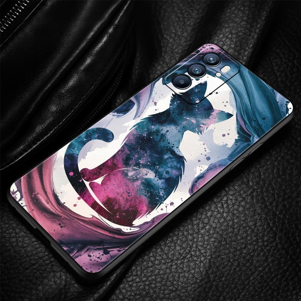 Cute Cat Phone Case For Oppo Reno 13 12 11 10 7 F Find X5 X6 A98 A80 A79 A78 A57 A54 A31 A17 Pro 5G Soft TPU Cover Fundas Capas