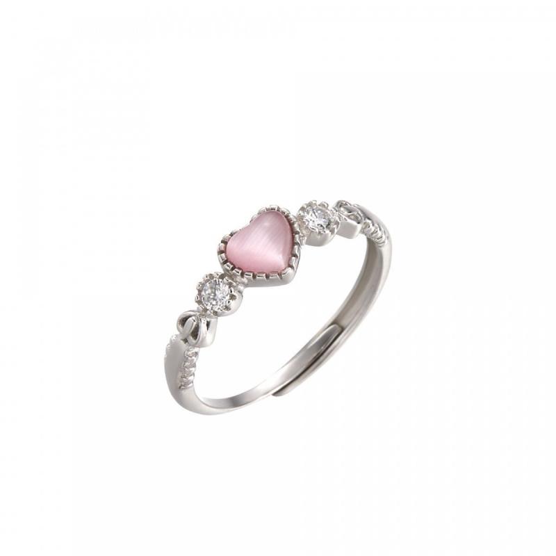 Trend Pink Love Heart Crystal Rings for Women Kpop Love Zircon Open Ring Irregular Grunge Aesthetic Egirl Rings Jewelry