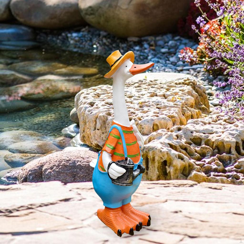 Animal Garden Statue Duck Decor Art Decor, Indoor Outdoor Ornament, Resin