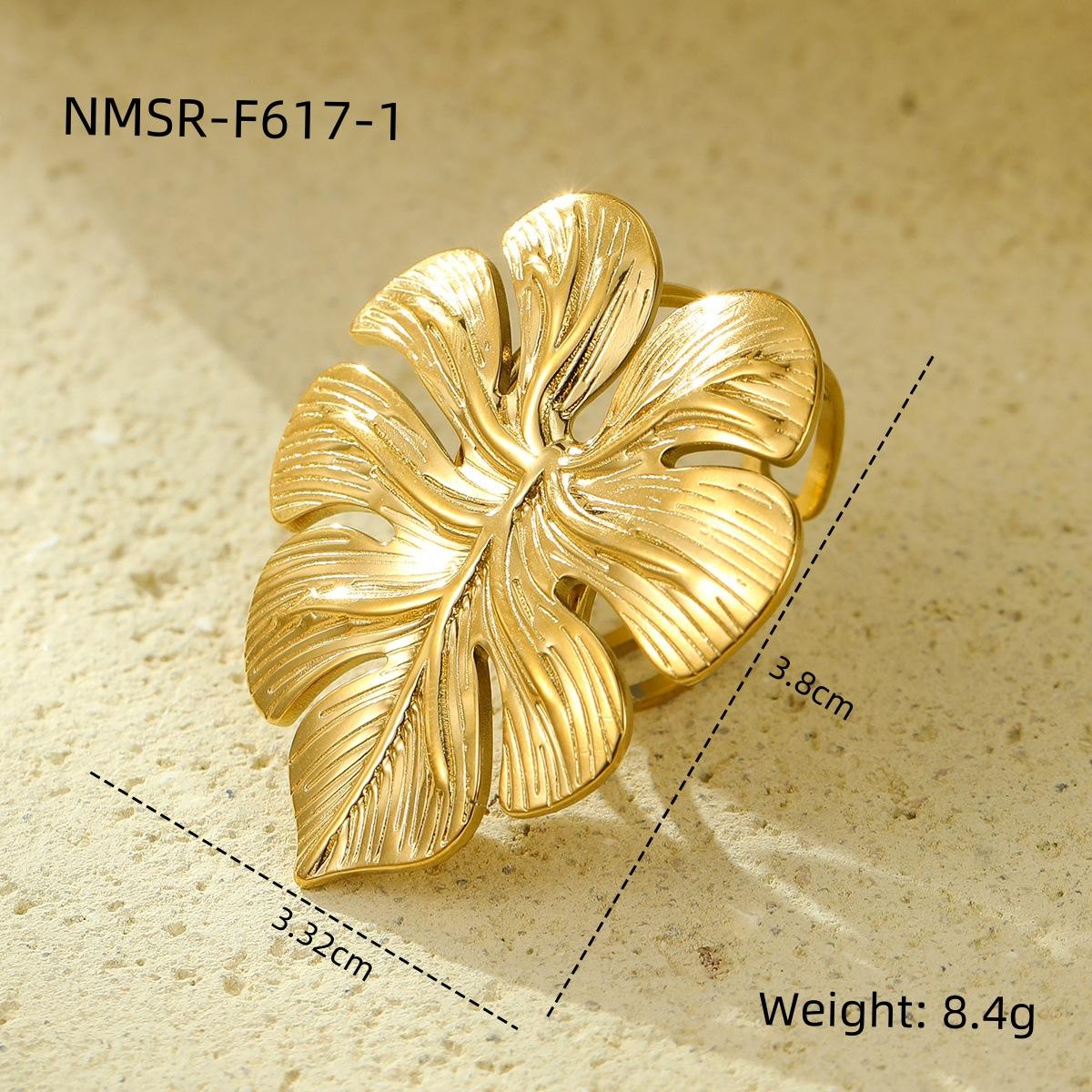 GEMCHIC Women s Simple Leaf Open Ring Stainless Steel 18K Gold Plated Fashion Minimalist Jewelry Luxury Versatile