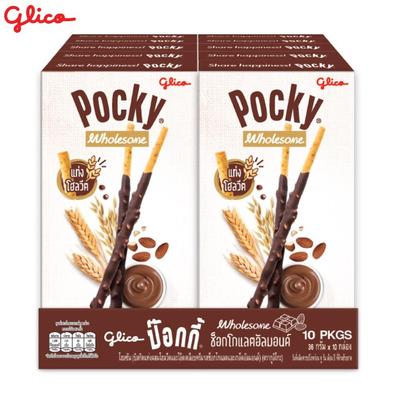 Glico Pocky Tervislik šokolaadimandel, šokolaadimandliga kaetud biskviitpulk, 36 gx 10 tk – Tai suupiste