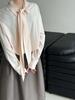 Luxi French Light Satin Ribbon Blouse - Women's High-End, Early Spring 2026 