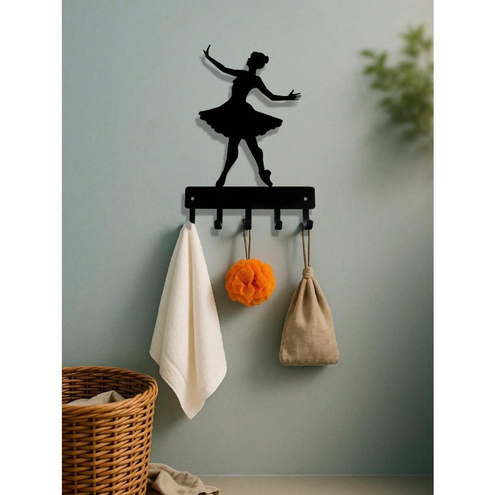 1pc Ballerina Wall Hook Decorative Metal Hooks for Entryway Kitchen Multi-Purpose Storage Holder for Hanging Mugs Towels Keys Bags Coats
