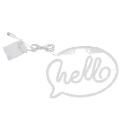 Neon Light USB Powered Battery Operated Hello LED Neon Sign for Restaurant Decoration Bar