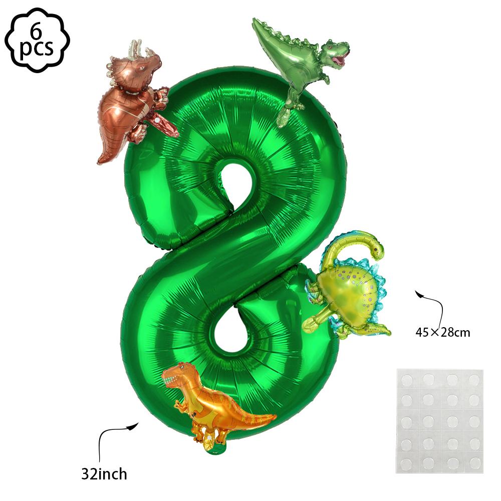 6pcs Dinosaur Theme Balloon Dinosaur birthday Balloon Number Balloon set birthday decor Dinosaur birthday party decoration